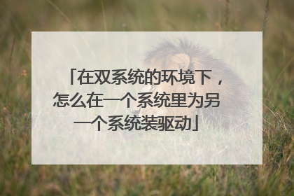 在双系统的环境下，怎么在一个系统里为另一个系统装驱动