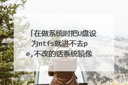 在做系统时把U盘设为ntfs就进不去pe,不改的话系统镜像文件（4.3g）又放不进去U盘该怎么办