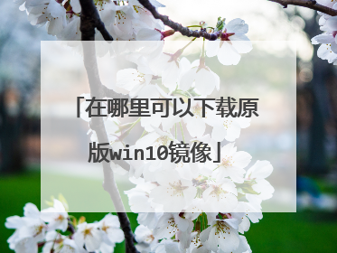 在哪里可以下载原版win10镜像
