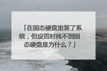 在固态硬盘里装了系统,但设置时找不到固态硬盘是为什么?