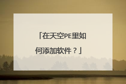 在天空PE里如何添加软件?