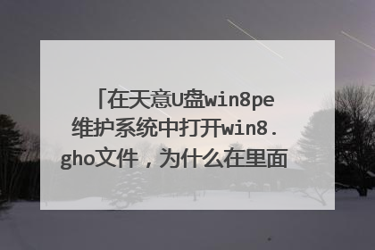 在天意U盘win8pe维护系统中打开win8.gho文件,为什么在里面找不到install.wim?急!急!急!