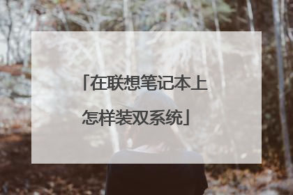 在联想笔记本上怎样装双系统