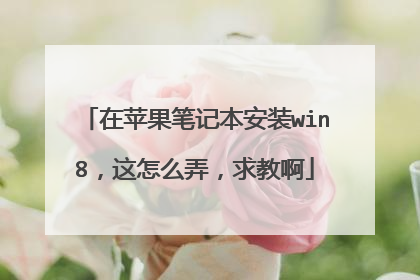 在苹果笔记本安装win8,这怎么弄,求教啊