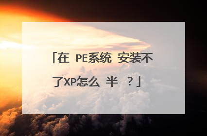 在 PE系统 安装不了XP怎么 半 ?