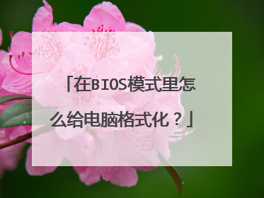 在BIOS模式里怎么给电脑格式化？