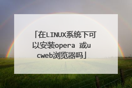 在LINUX系统下可以安装opera 或ucweb浏览器吗