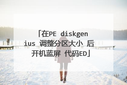 在PE diskgenius 调整分区大小 后 开机蓝屏 代码ED