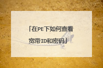在PE下如何查看宽带ID和密码