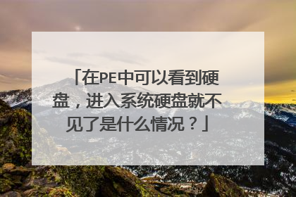 在PE中可以看到硬盘，进入系统硬盘就不见了是什么情况？