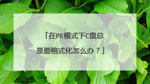 在PE模式下C盘总是要格式化怎么办?