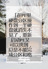 在PE里硬盘分区操作到一半硬盘就消失不见了,重新启动PE又可以找到,总是不能完成分区和格式化操作