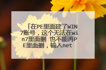 在PE里面建了WIN7账号,这个无法在win7里面删 也不能再PE里面删,输入net user那个提示错误,怎么办!急求