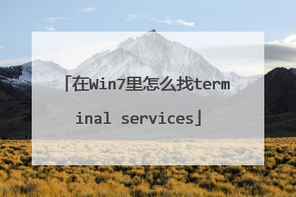 在Win7里怎么找terminal services