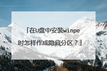 在U盘中安装winpe时怎样作成隐藏分区?