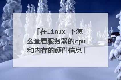 在linux 下怎么查看服务器的cpu和内存的硬件信息