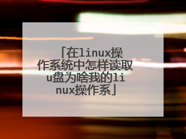 在linux操作系统中怎样读取u盘为啥我的linux操作系