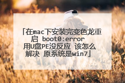 在mac下安装完变色龙重启 boot0:error 用U盘PE没反应 该怎么解决 原系统是win7
