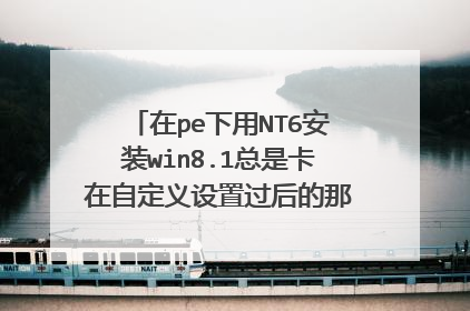 在pe下用NT6安装win8.1总是卡在自定义设置过后的那一步，等了一小时还不行，是什么愿意呢？