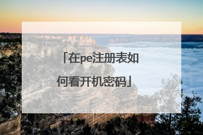 在pe注册表如何看开机密码