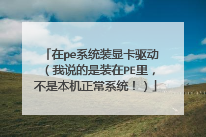 在pe系统装显卡驱动(我说的是装在PE里,不是本机正常系统!)