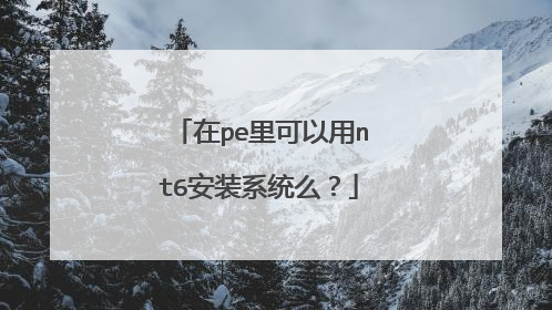 在pe里可以用nt6安装系统么？