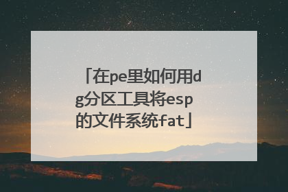 在pe里如何用dg分区工具将esp的文件系统fat