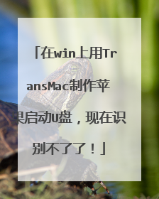在win上用TransMac制作苹果启动U盘,现在识别不了了!