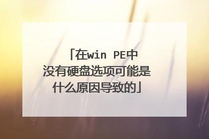 在win PE中没有硬盘选项可能是什么原因导致的