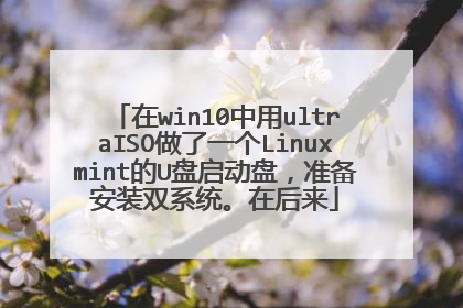 在win10中用ultraISO做了一个Linuxmint的U盘启动盘，准备安装双系统。在后来
