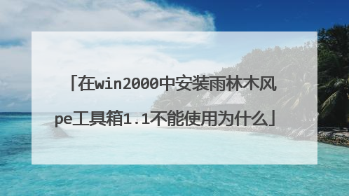 在win2000中安装雨林木风pe工具箱1.1不能使用为什么