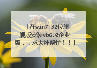 在win7 32位旗舰版安装vb6.0企业版,,求大神帮忙!!