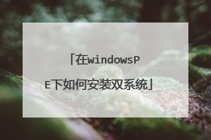 在windowsPE下如何安装双系统