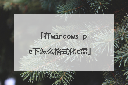 在windows pe下怎么格式化c盘