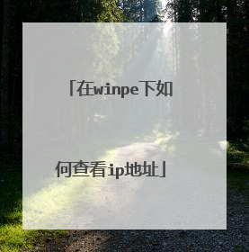 在winpe下如何查看ip地址