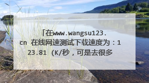 在www.wangsu123.cn 在线网速测试下载速度为：123.81 (K/秒，可是去很多地方下载个1M的文件需要一天
