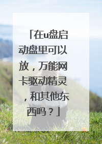 在u盘启动盘里可以放,万能网卡驱动精灵,和其他东西吗?