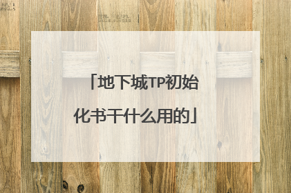 地下城TP初始化书干什么用的