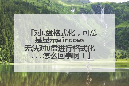 对U盘格式化，可总是显示windows无法对U盘进行格式化...怎么回事啊！