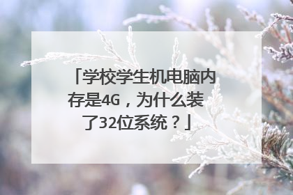 学校学生机电脑内存是4G,为什么装了32位系统?