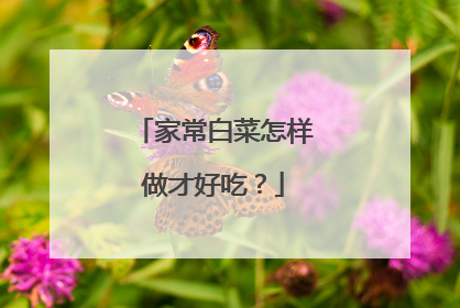 家常白菜怎样做才好吃?