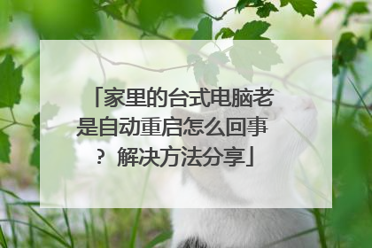 家里的台式电脑老是自动重启怎么回事? 解决方法分享