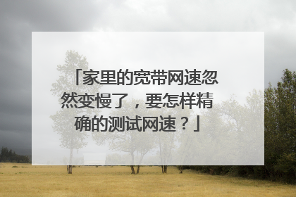 家里的宽带网速忽然变慢了,要怎样精确的测试网速?