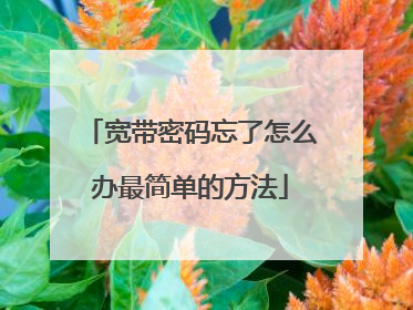 宽带密码忘了怎么办最简单的方法