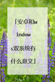 安卓和windows双系统有什么意义