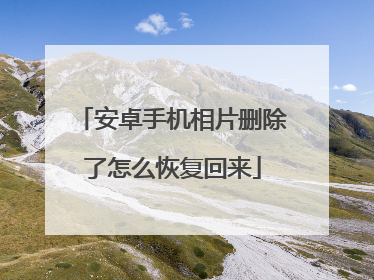安卓手机相片删除了怎么恢复回来