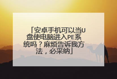 安卓手机可以当U盘使电脑进入PE系统吗?麻烦告诉我方法,必采纳