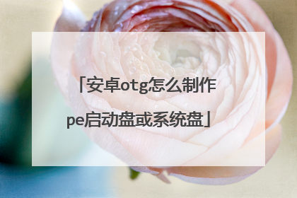 安卓otg怎么制作pe启动盘或系统盘