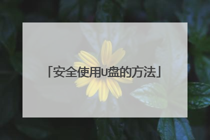 安全使用U盘的方法