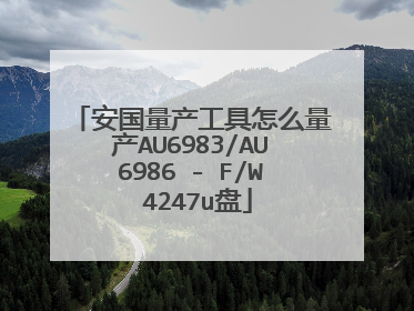 安国量产工具怎么量产AU6983/AU6986 - F/W 4247u盘